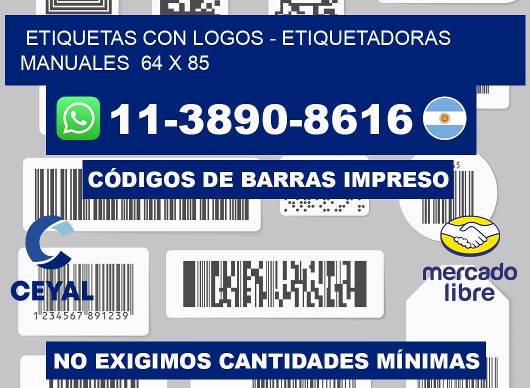 etiquetas con logos - Etiquetadoras Manuales  64 x 85