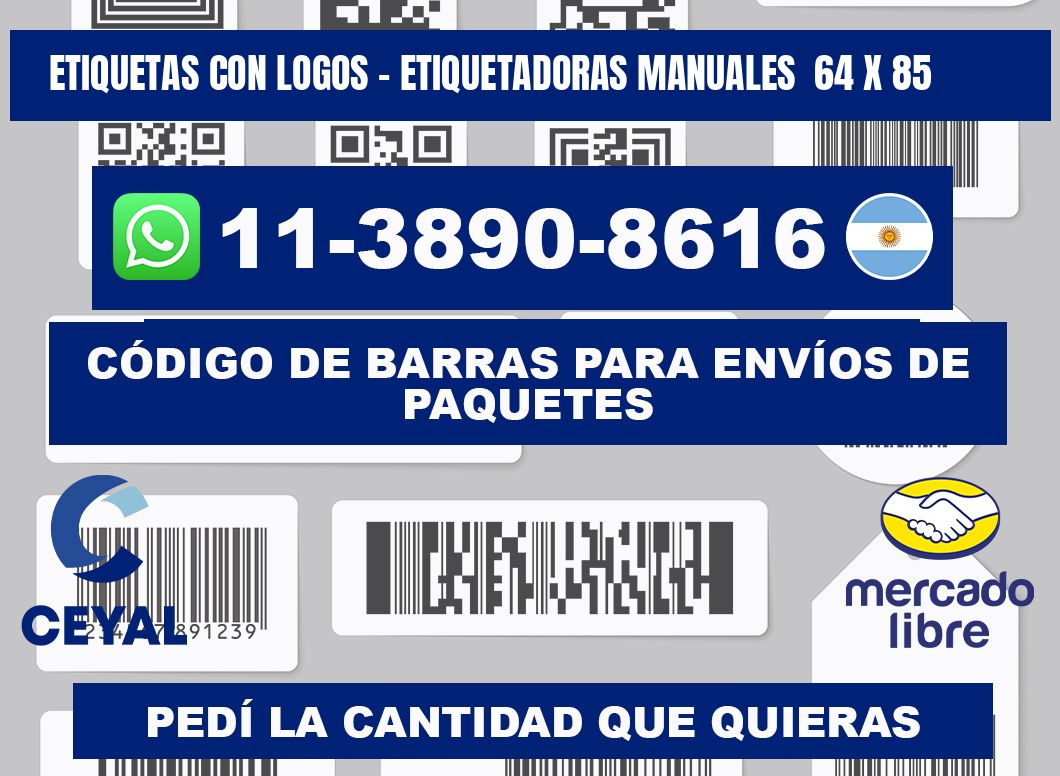 etiquetas con logos - Etiquetadoras Manuales  64 x 85