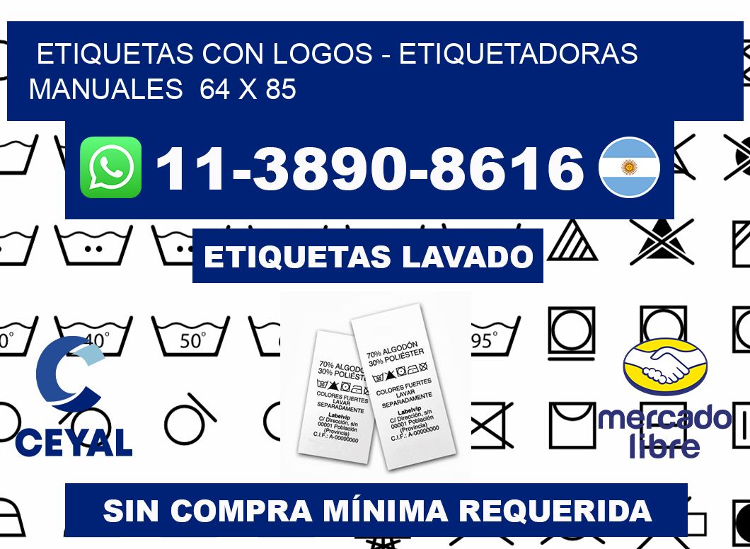 etiquetas con logos - Etiquetadoras Manuales  64 x 85