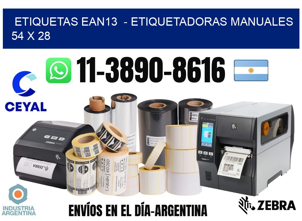 etiquetas ean13  - Etiquetadoras Manuales  54 x 28
