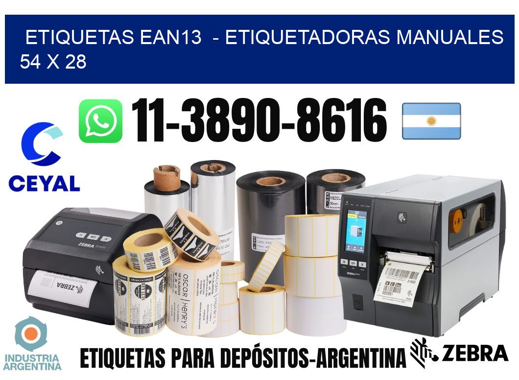 etiquetas ean13  - Etiquetadoras Manuales  54 x 28