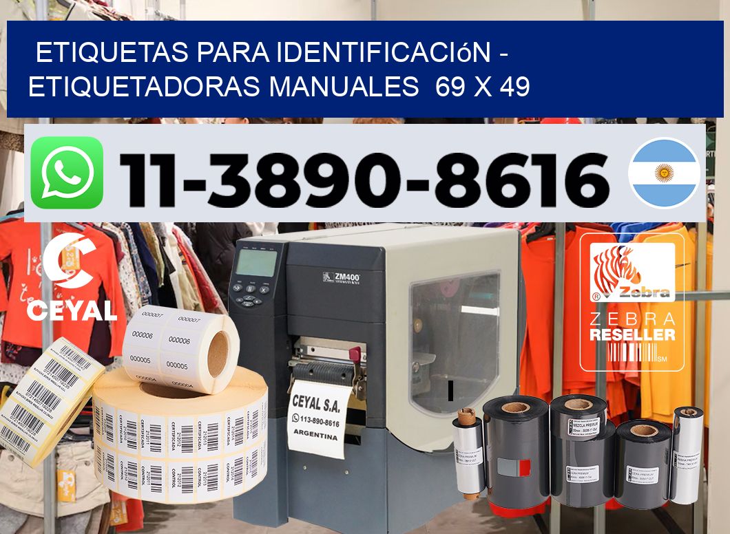 etiquetas para identificación - Etiquetadoras Manuales  69 x 49