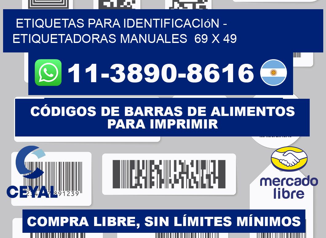 etiquetas para identificación - Etiquetadoras Manuales  69 x 49