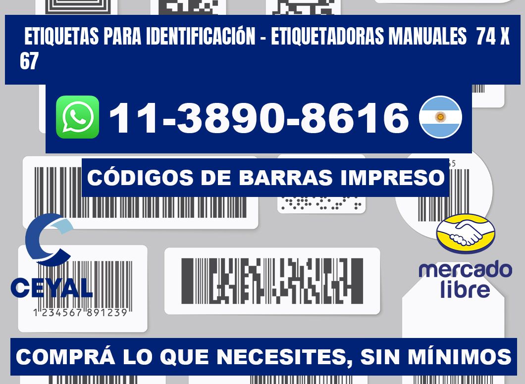 etiquetas para identificación - Etiquetadoras Manuales  74 x 67