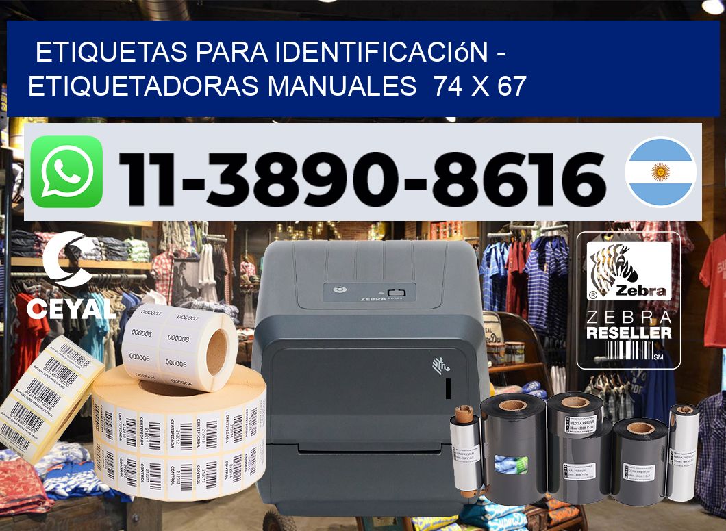 etiquetas para identificación - Etiquetadoras Manuales  74 x 67