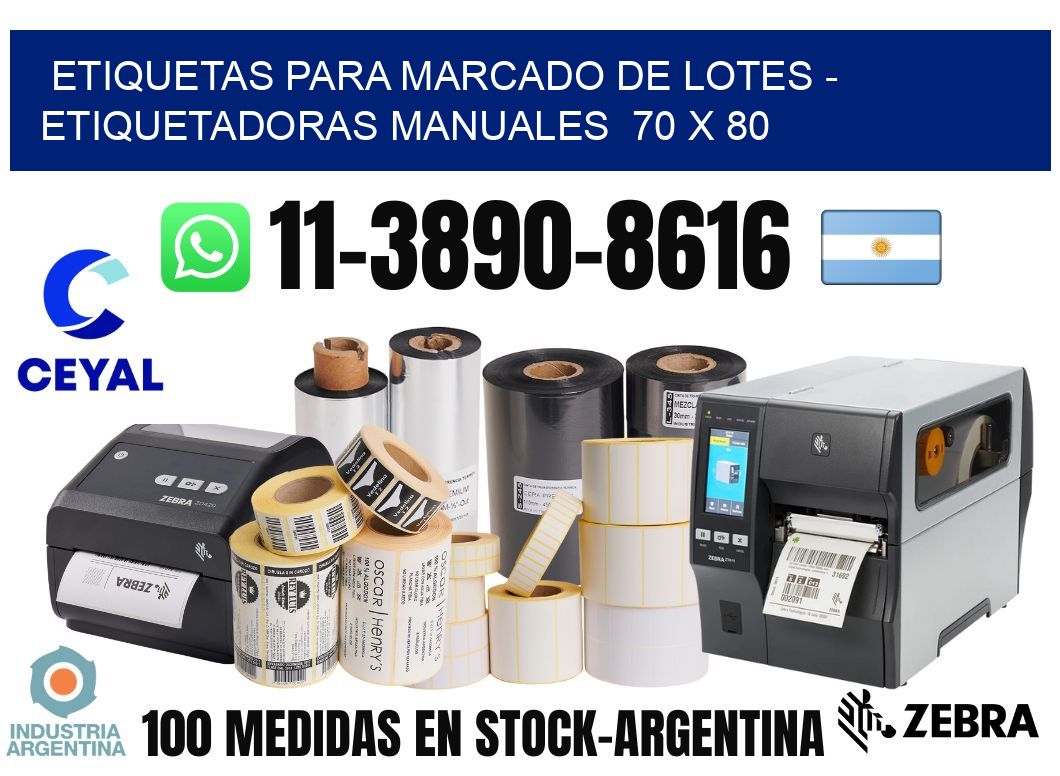 etiquetas para marcado de lotes - Etiquetadoras Manuales  70 x 80