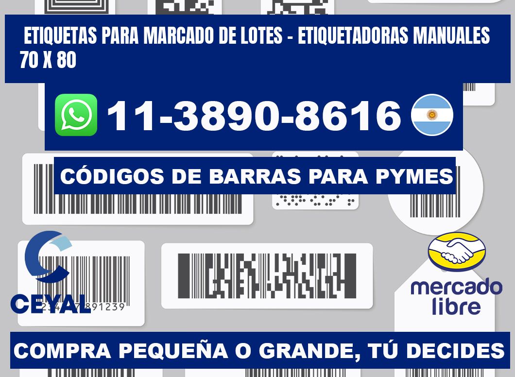 etiquetas para marcado de lotes - Etiquetadoras Manuales  70 x 80