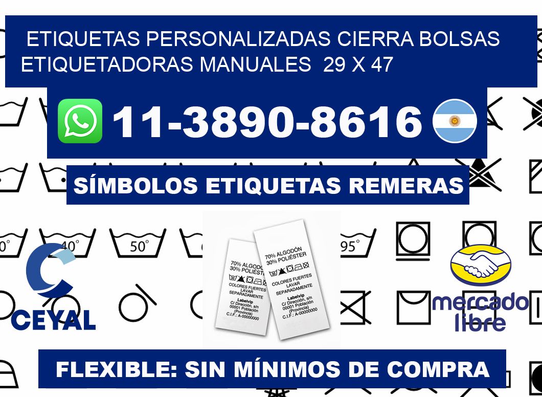 etiquetas personalizadas cierra bolsas  Etiquetadoras Manuales  29 x 47