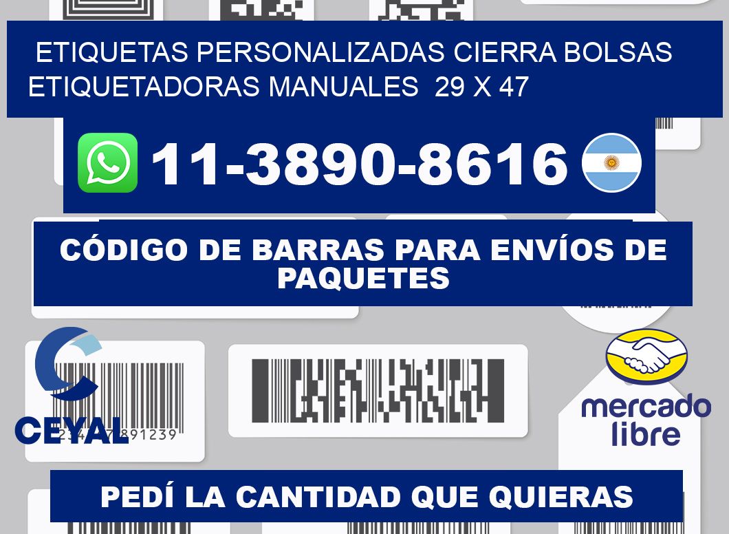etiquetas personalizadas cierra bolsas  Etiquetadoras Manuales  29 x 47