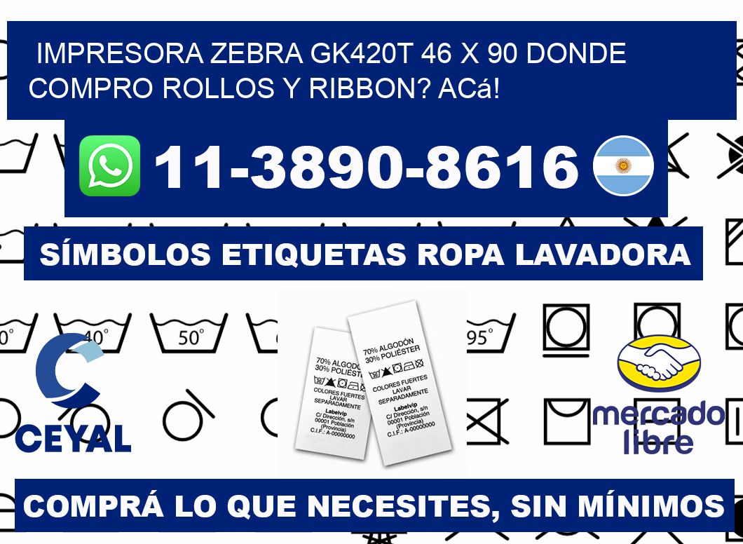 impresora zebra gk420t 46 x 90 Donde compro rollos y ribbon? Acá!