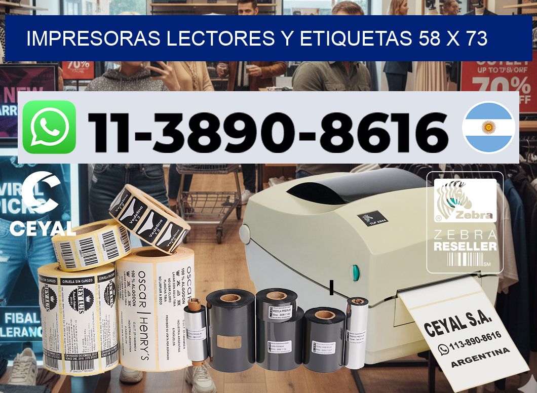 impresoras lectores y etiquetas 58 x 73