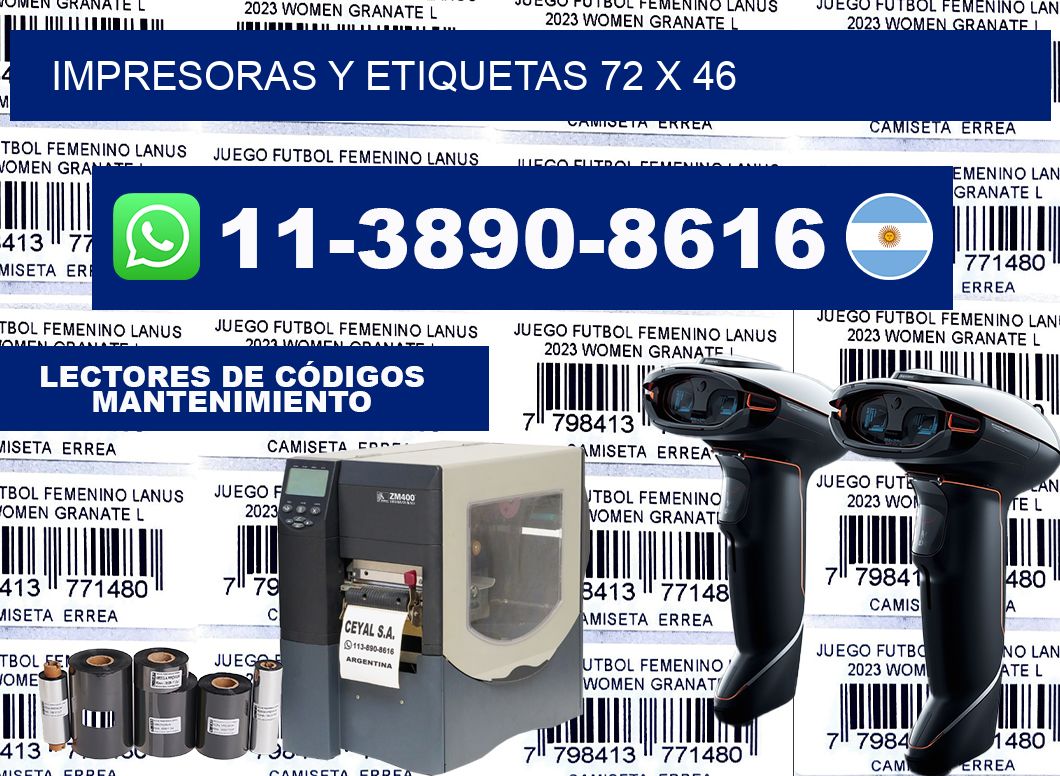 impresoras y etiquetas 72 x 46