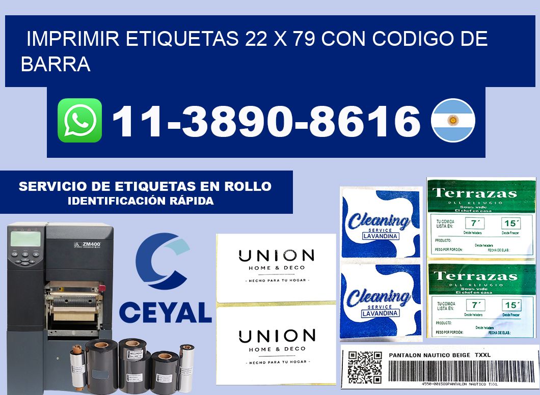 imprimir etiquetas 22 x 79 con codigo de barra