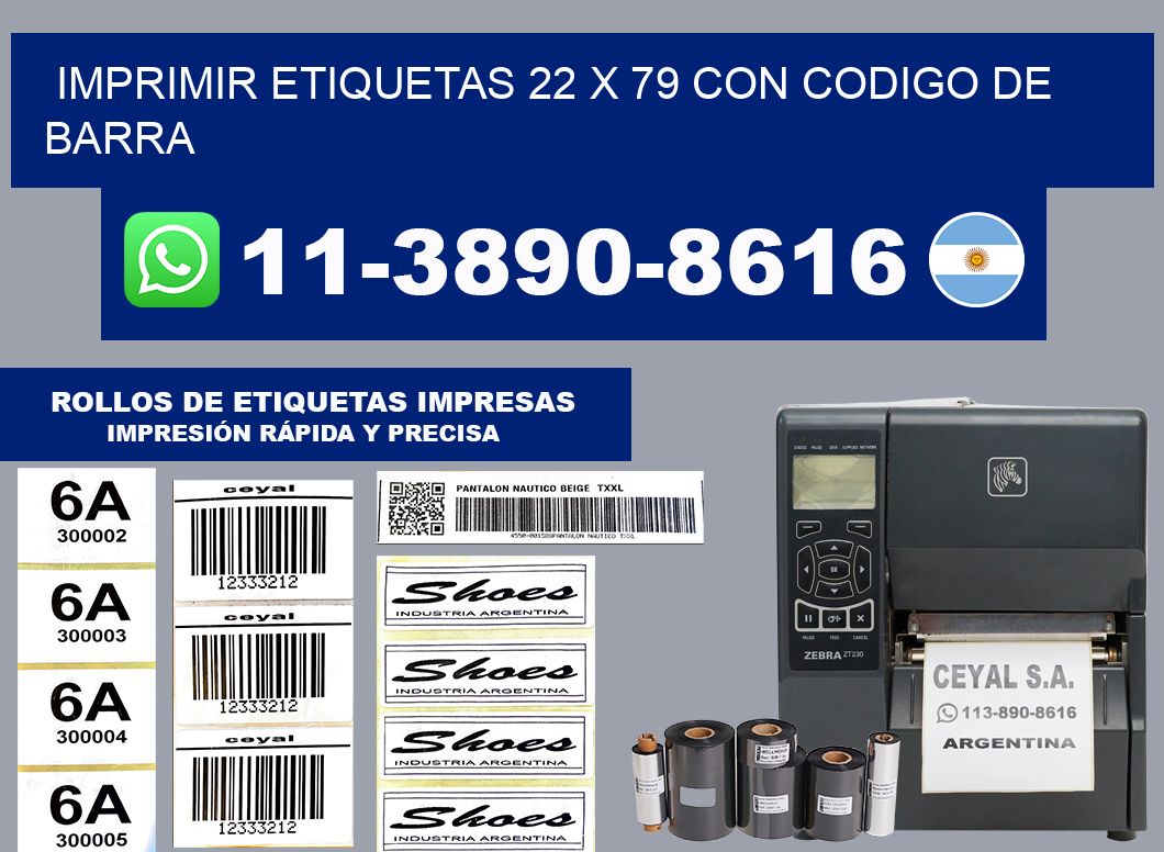 imprimir etiquetas 22 x 79 con codigo de barra