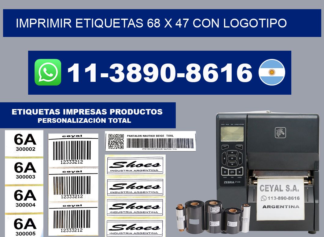 imprimir etiquetas 68 x 47 con logotipo