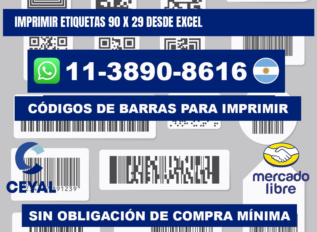imprimir etiquetas 90 x 29 desde excel