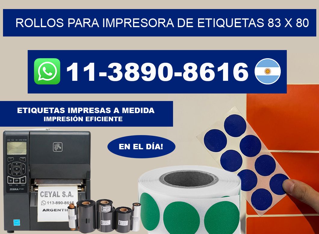 rollos para impresora de etiquetas 83 x 80