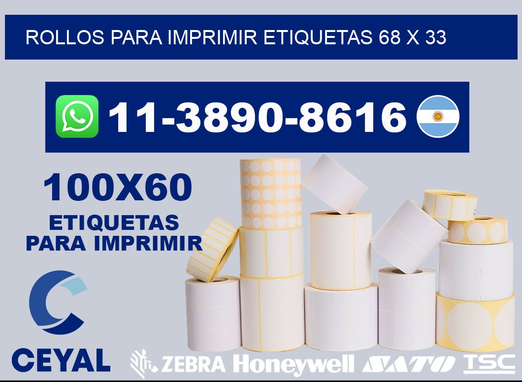 rollos para imprimir etiquetas 68 x 33