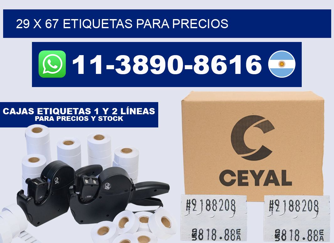 29 x 67 etiquetas para precios