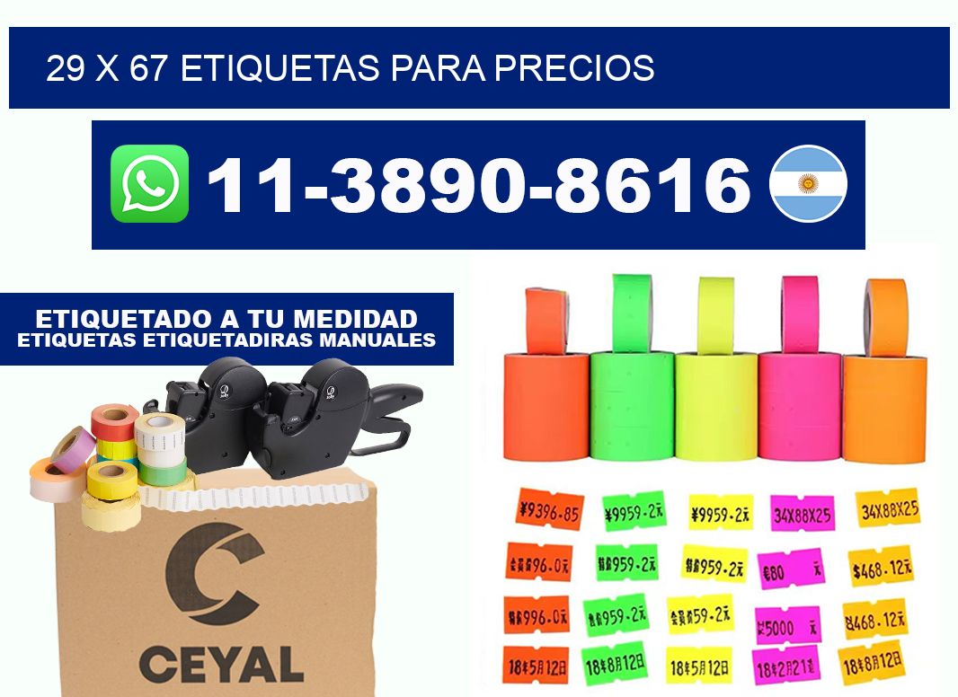 29 x 67 etiquetas para precios