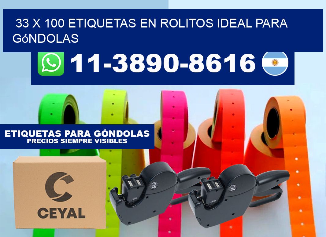 33 x 100 etiquetas en rolitos ideal para góndolas
