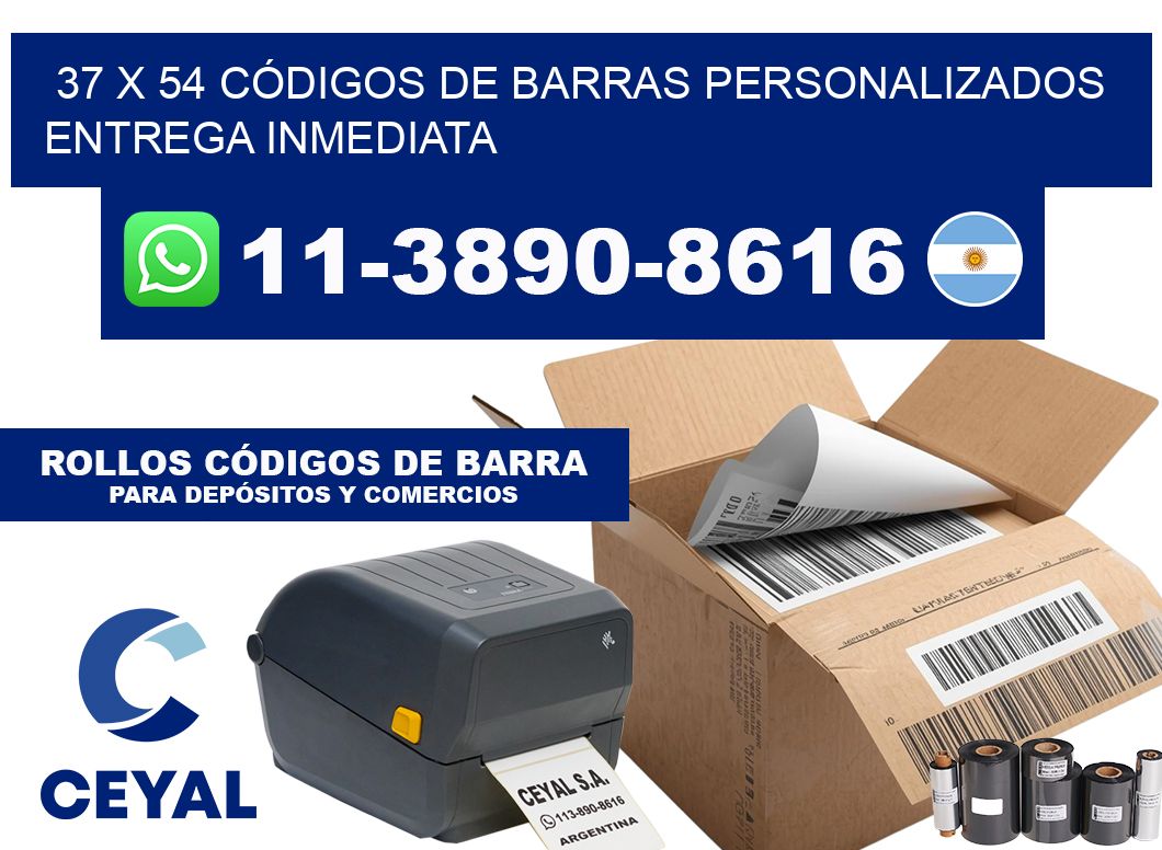 37 x 54 CÓDIGOS DE BARRAS PERSONALIZADOS ENTREGA INMEDIATA