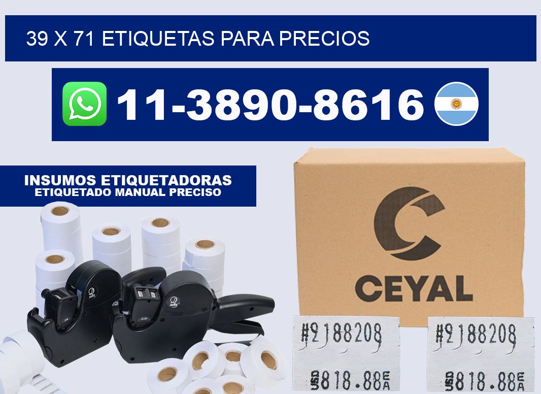 39 x 71 etiquetas para precios