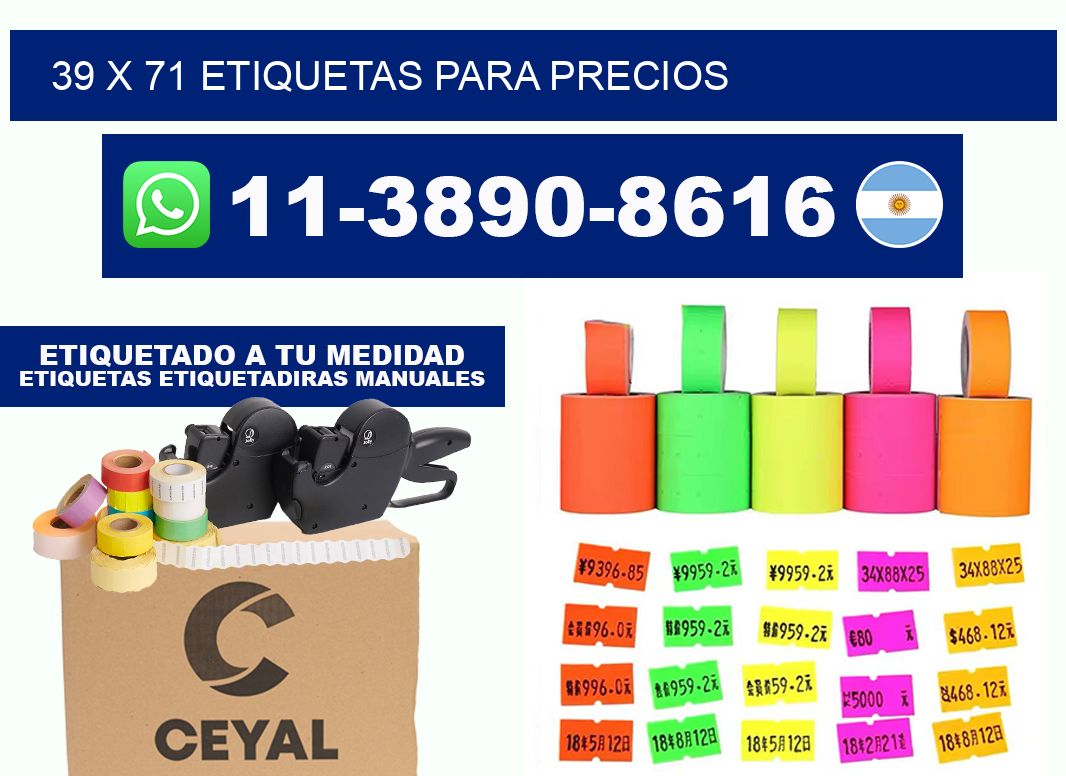 39 x 71 etiquetas para precios