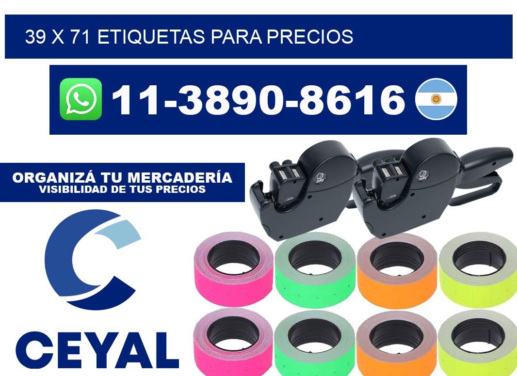 39 x 71 etiquetas para precios