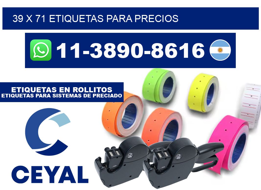 39 x 71 etiquetas para precios
