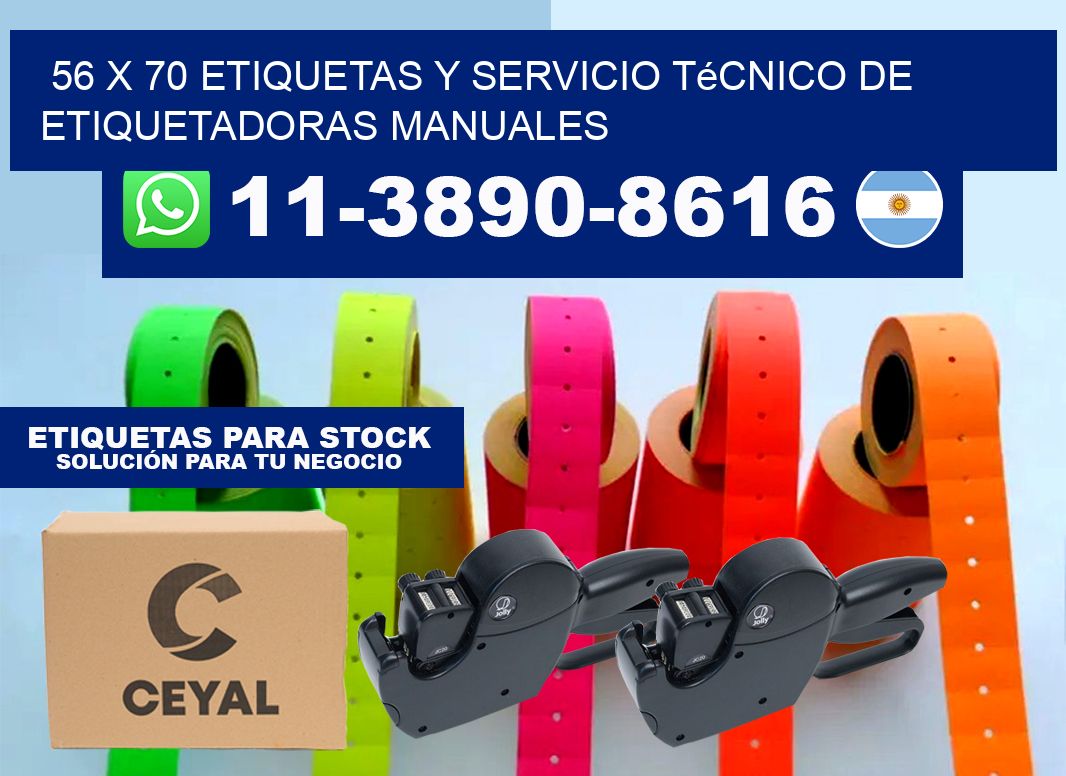 56 x 70 etiquetas y servicio técnico de etiquetadoras manuales