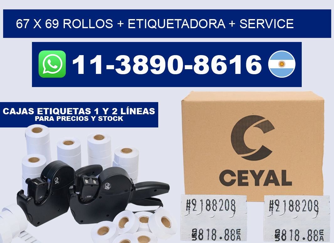 67 x 69 rollos + etiquetadora + service