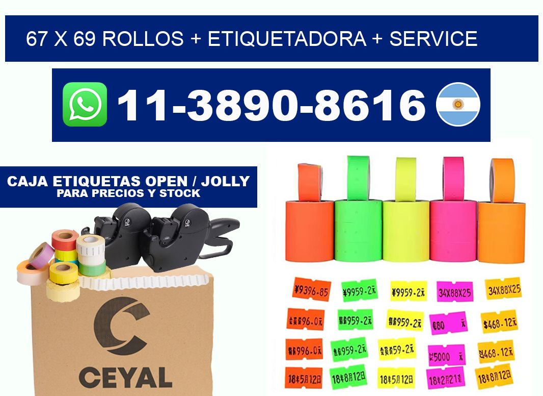 67 x 69 rollos + etiquetadora + service