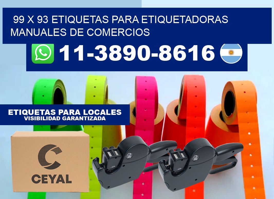 99 x 93 etiquetas para etiquetadoras manuales de comercios