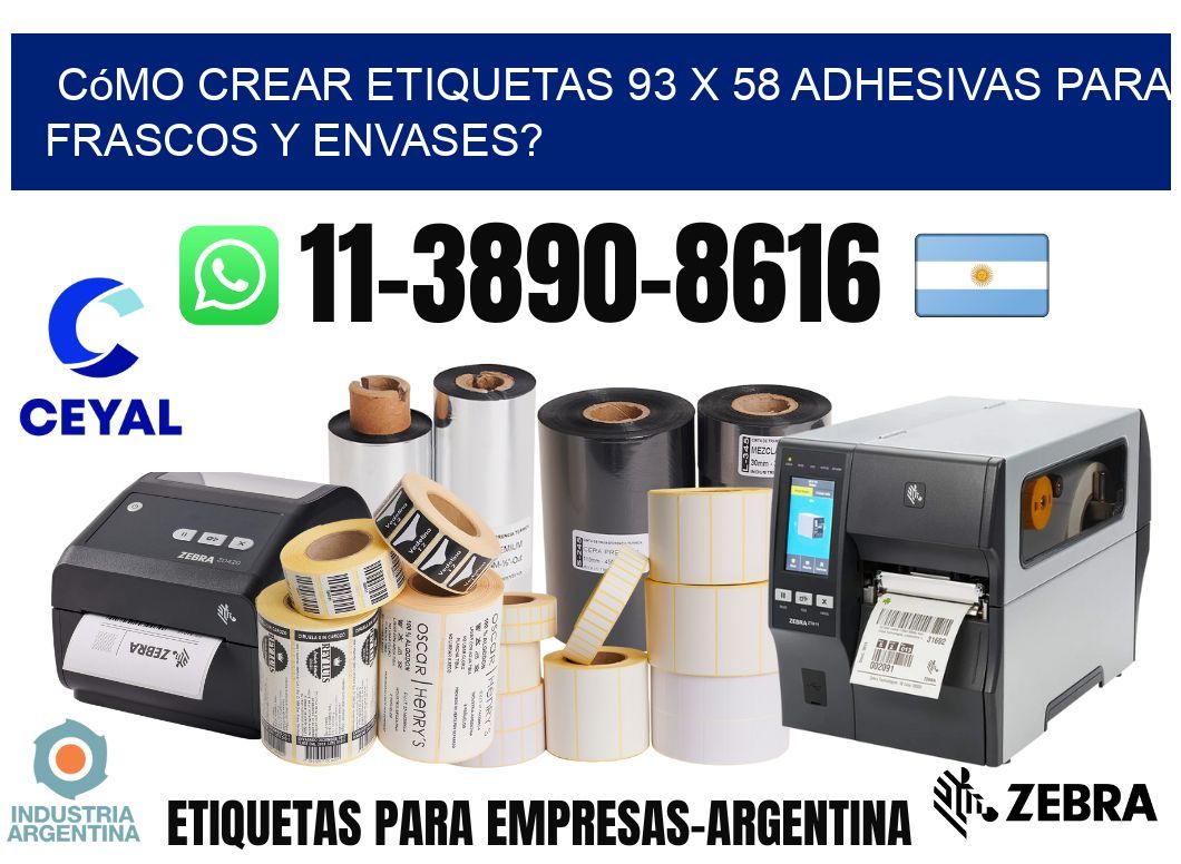Cómo crear etiquetas 93 x 58 adhesivas para frascos y envases?