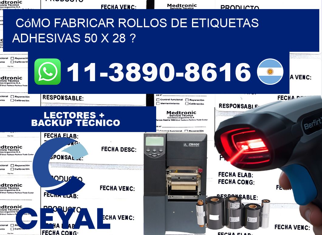 Cómo fabricar rollos de etiquetas adhesivas 50 x 28 ?
