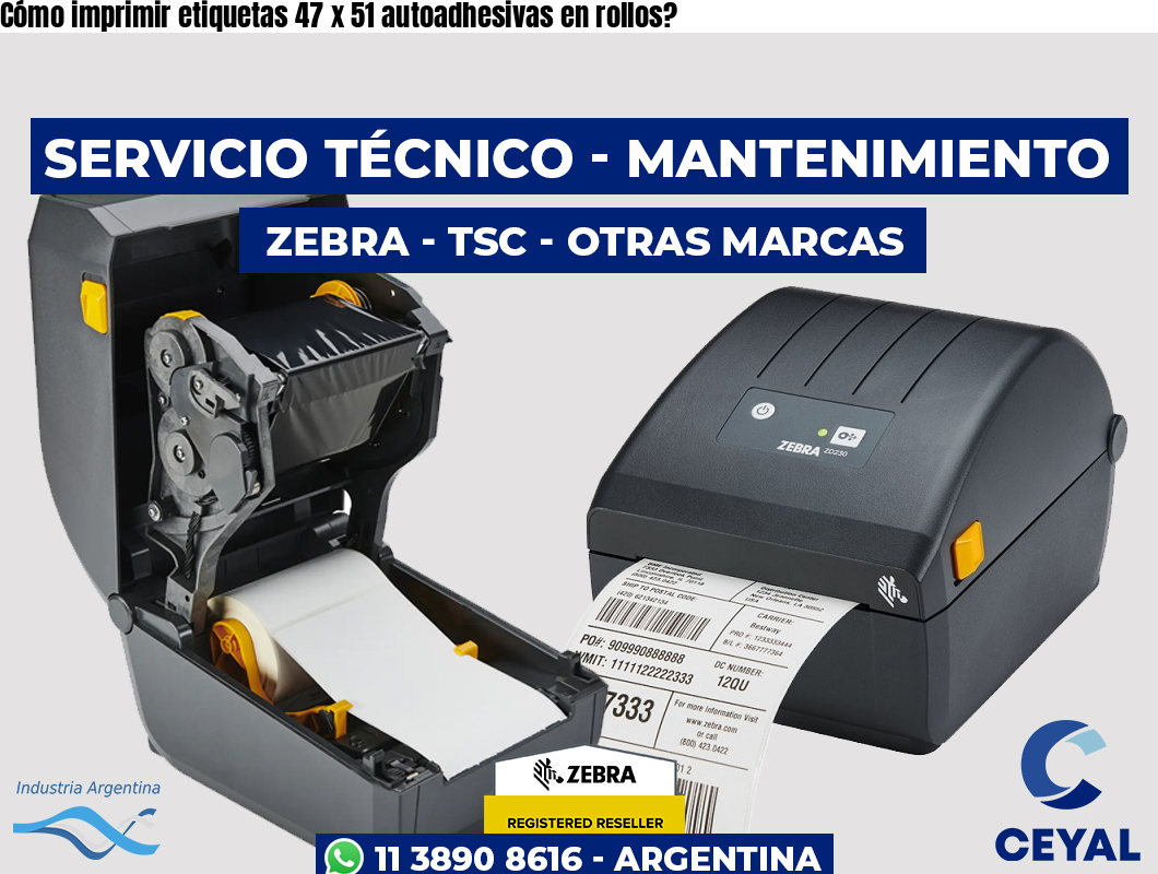 Cómo imprimir etiquetas 47 x 51 autoadhesivas en rollos?