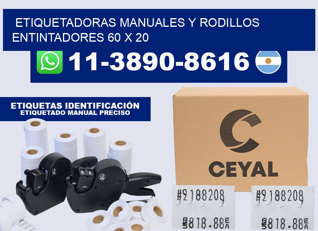 Etiquetadoras manuales y rodillos entintadores 60 x 20