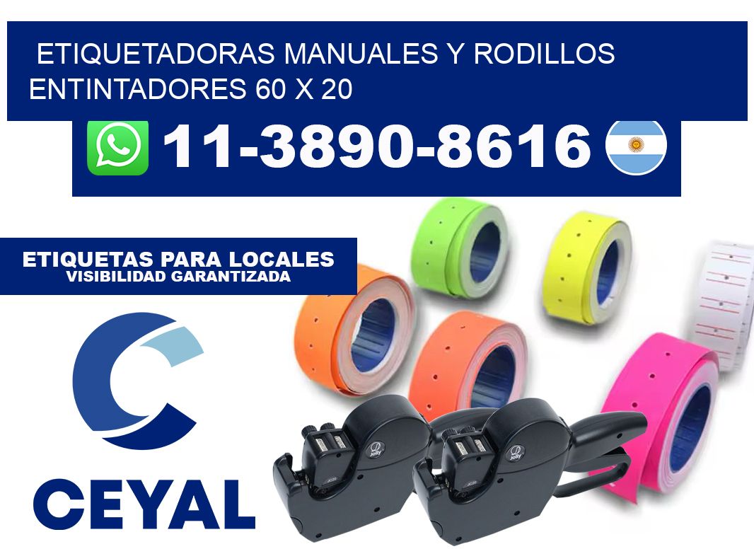 Etiquetadoras manuales y rodillos entintadores 60 x 20