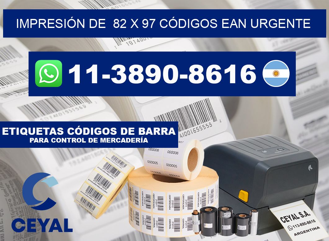 IMPRESIÓN DE  82 x 97 CÓDIGOS EAN URGENTE