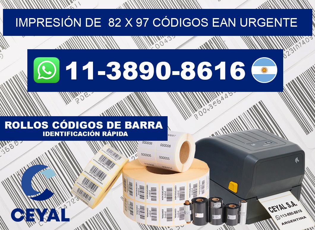 IMPRESIÓN DE  82 x 97 CÓDIGOS EAN URGENTE