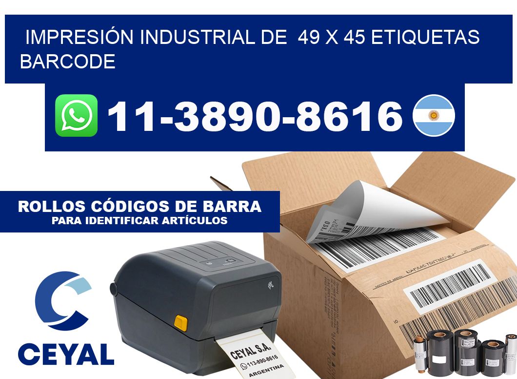 IMPRESIÓN INDUSTRIAL DE 49 x 45 ETIQUETAS BARCODE