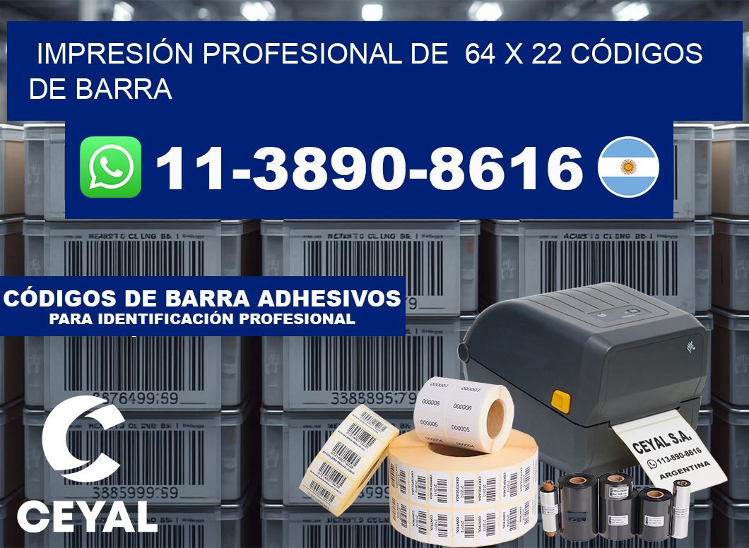 IMPRESIÓN PROFESIONAL DE  64 x 22 CÓDIGOS DE BARRA