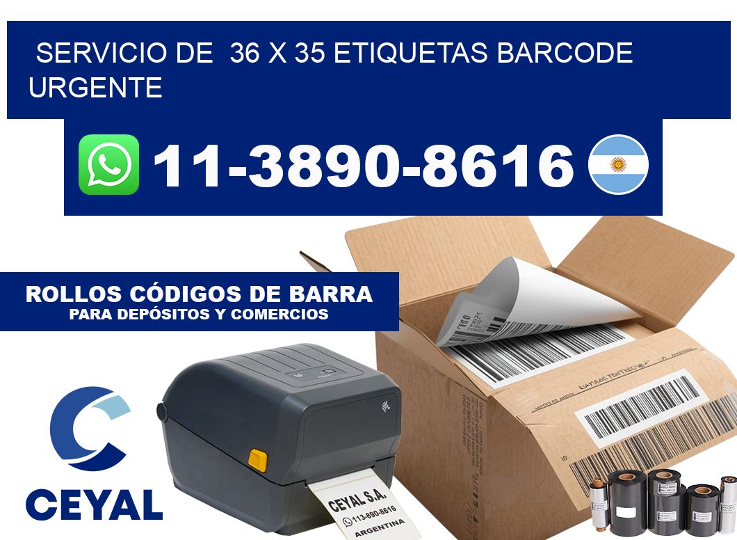 SERVICIO DE  36 x 35 ETIQUETAS BARCODE URGENTE