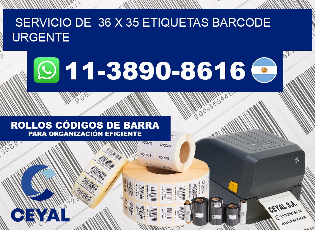 SERVICIO DE  36 x 35 ETIQUETAS BARCODE URGENTE