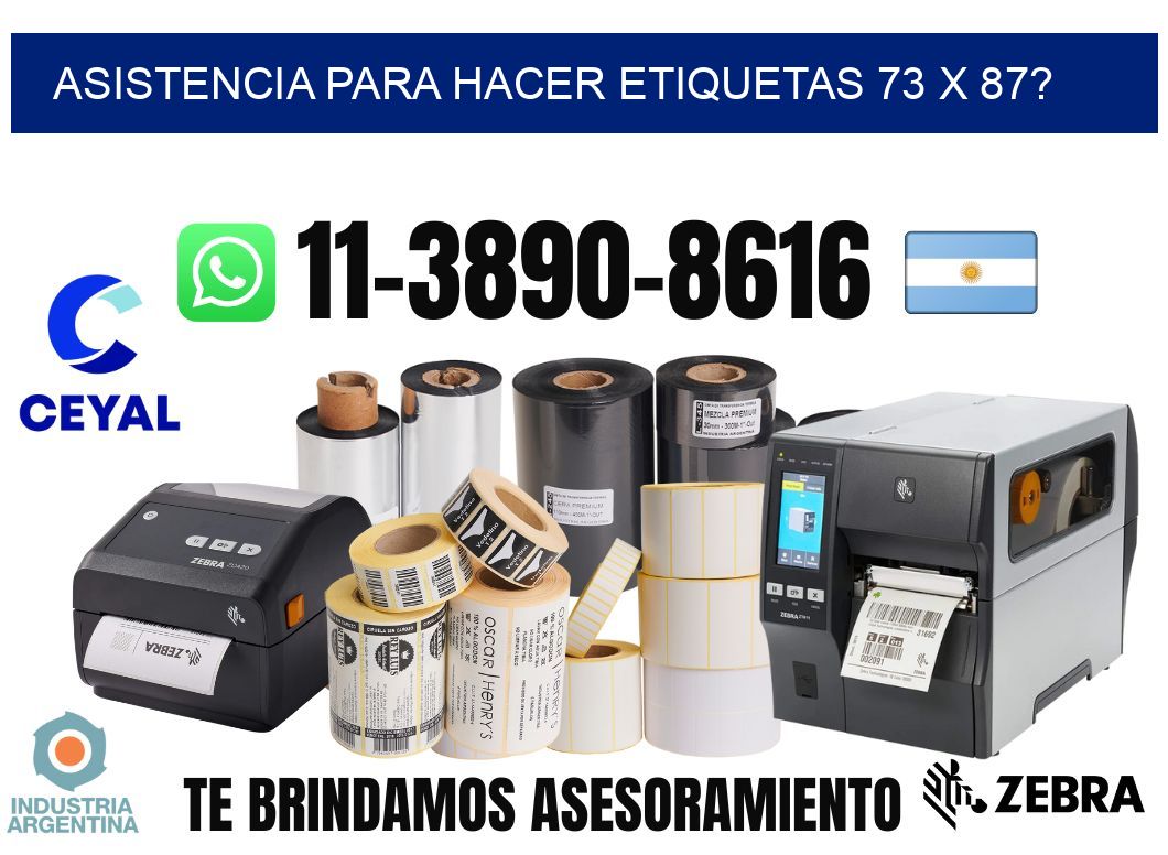 asistencia para hacer etiquetas 73 x 87?