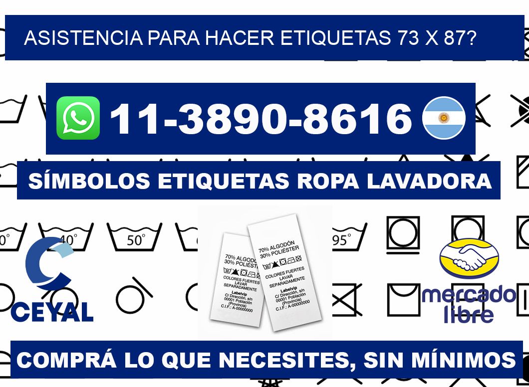 asistencia para hacer etiquetas 73 x 87?