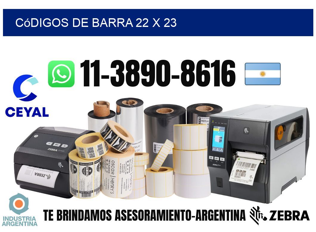 códigos de barra 22 x 23