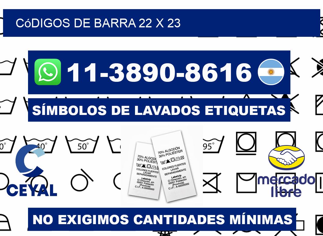códigos de barra 22 x 23