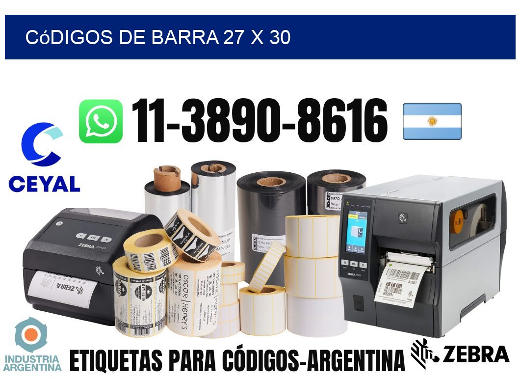 códigos de barra 27 x 30